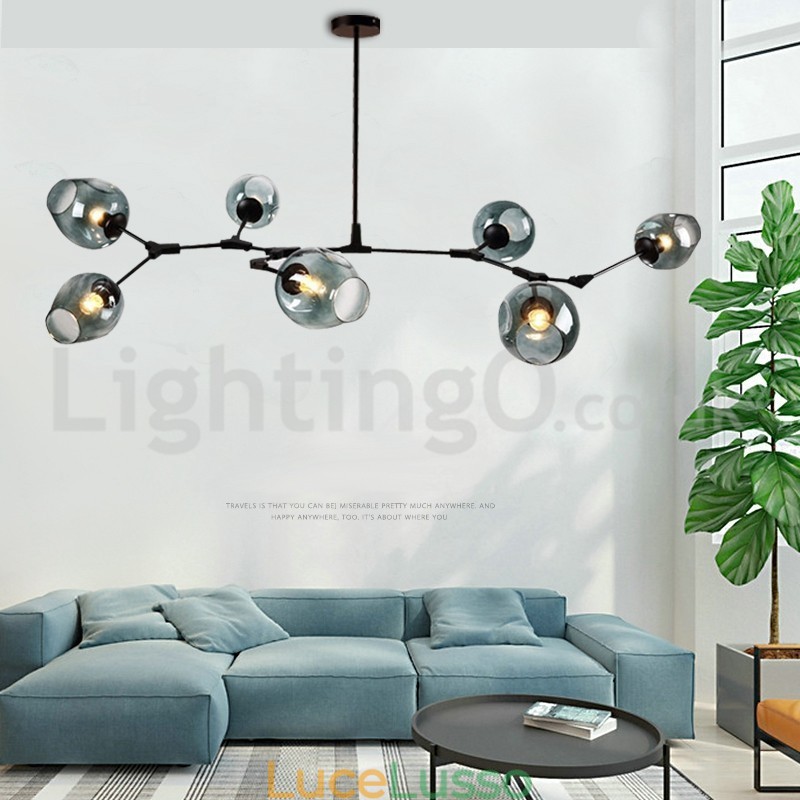 Lampadario in vetro moderno nordico Magic Bean Lampadario molecolare