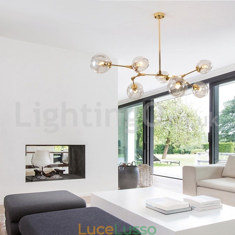 Lampadario in vetro moderno nordico Magic Bean Lampadario molecolare