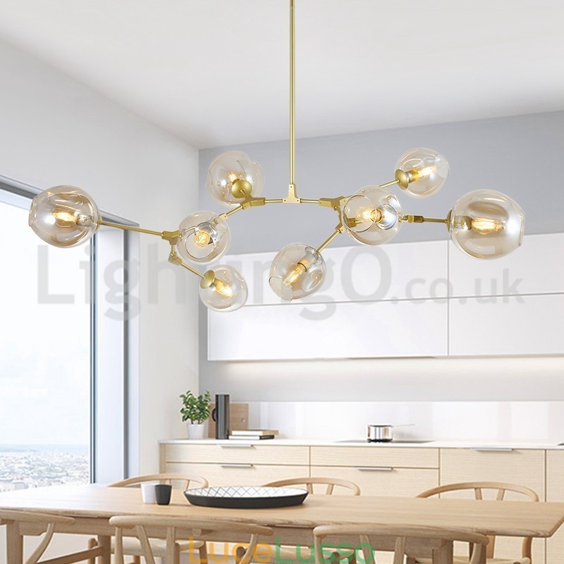 Lampadario in vetro moderno nordico Magic Bean Lampadario molecolare