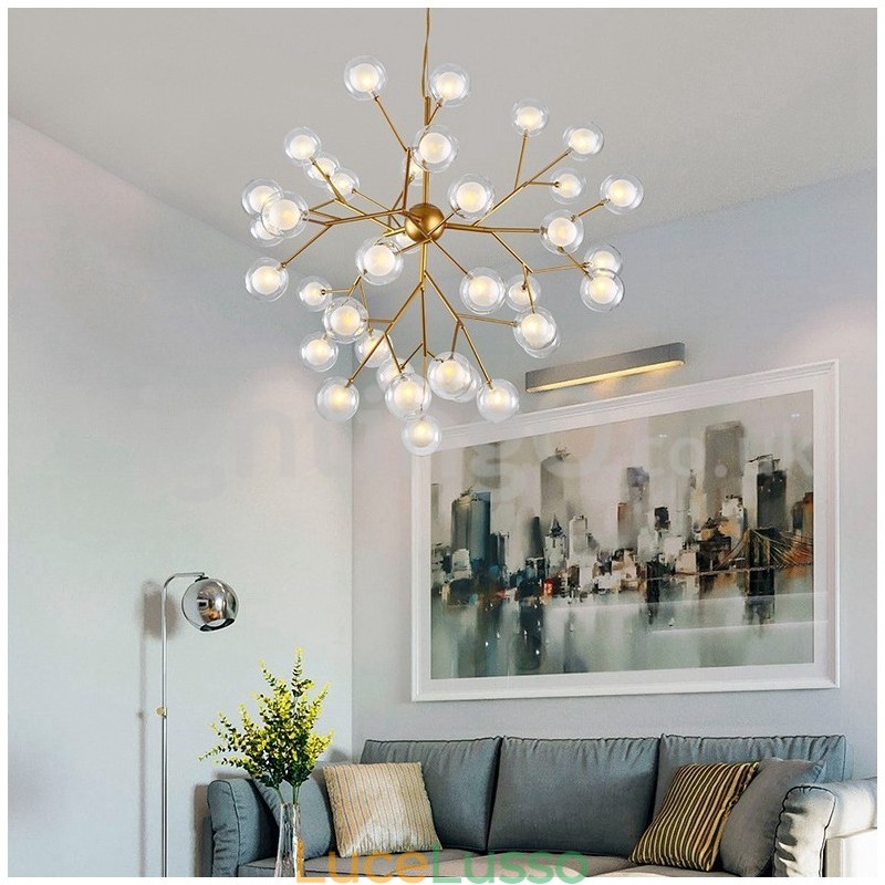 Lampadario in vetro a bolle molecolari postmoderne nordiche