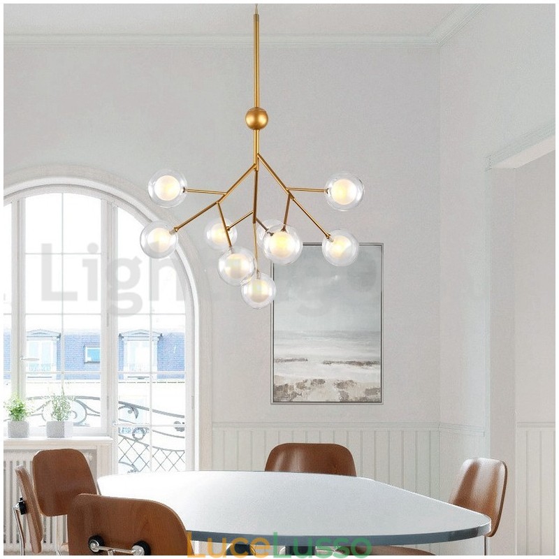 Lampadario in vetro a bolle molecolari postmoderne nordiche
