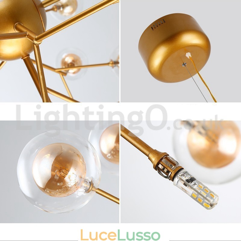 Lampadario in vetro a bolle molecolari postmoderne nordiche