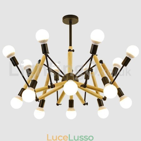 Negozio di abbigliamento postmoderno con lampadario a forma di ragno Negozio di abbigliamento postmoderno con lampadario a forma di ragno