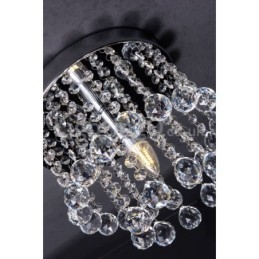 Lampadario moderno in cristallo rotondo da portico con montaggio a filo