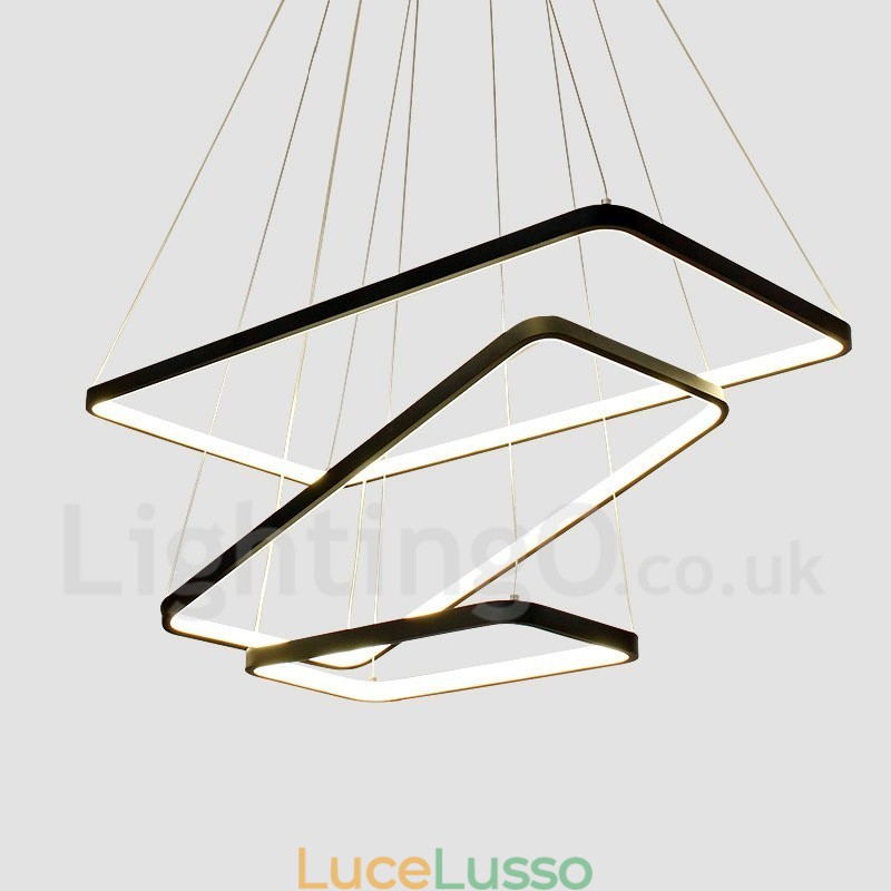 Lampada a sospensione dimmerabile con telecomando Design moderno Tre rettangoli