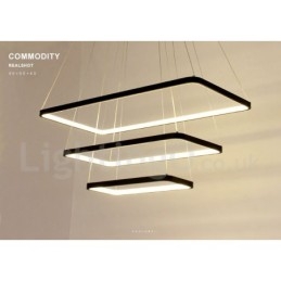 Lampada a sospensione dimmerabile con telecomando Design moderno Tre rettangoli
