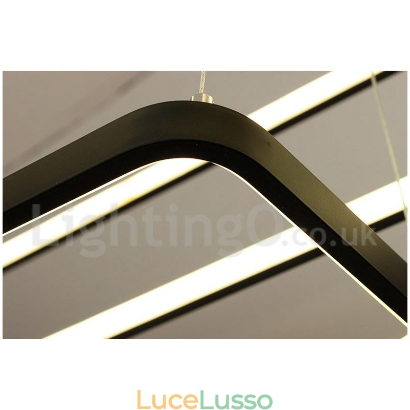 Lampada a sospensione dimmerabile con telecomando Design moderno Tre rettangoli