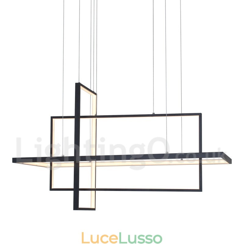 Lampada a sospensione dimmerabile con telecomando Design moderno Tre rettangoli