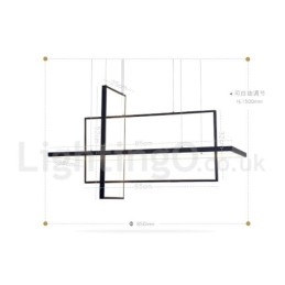 Lampada a sospensione dimmerabile con telecomando Design moderno Tre rettangoli