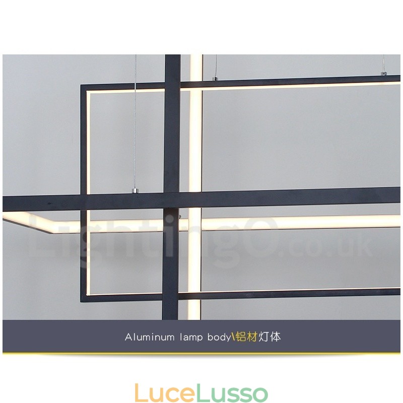 Lampada a sospensione dimmerabile con telecomando Design moderno Tre rettangoli