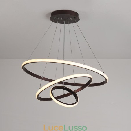 Lampada a sospensione dimmerabile Outside the Circles con telecomando, design moderno, anelli Lampada a sospensione dimmerabile Outside the Circles con telecomando, design moderno, anelli