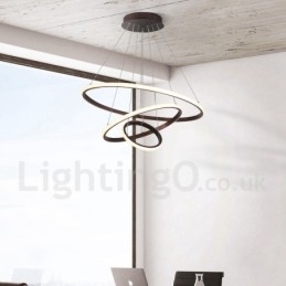 Lampada a sospensione dimmerabile Outside the Circles con telecomando, design moderno, anelli