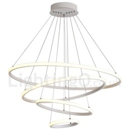 Lampada a sospensione dimmerabile Outside the Circles con telecomando, design moderno, anelli