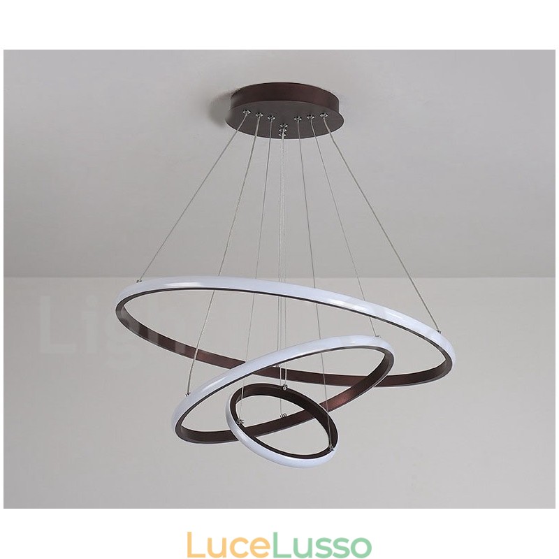 Lampada a sospensione dimmerabile Outside the Circles con telecomando, design moderno, anelli