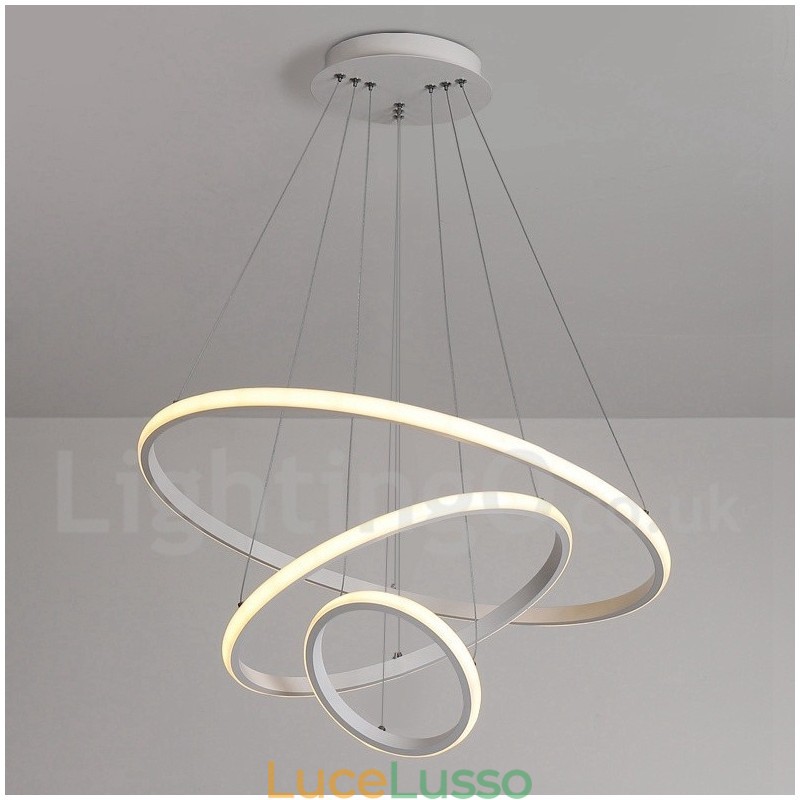 Lampada a sospensione dimmerabile Outside the Circles con telecomando, design moderno, anelli