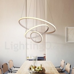 Lampada a sospensione dimmerabile Outside the Circles con telecomando, design moderno, anelli