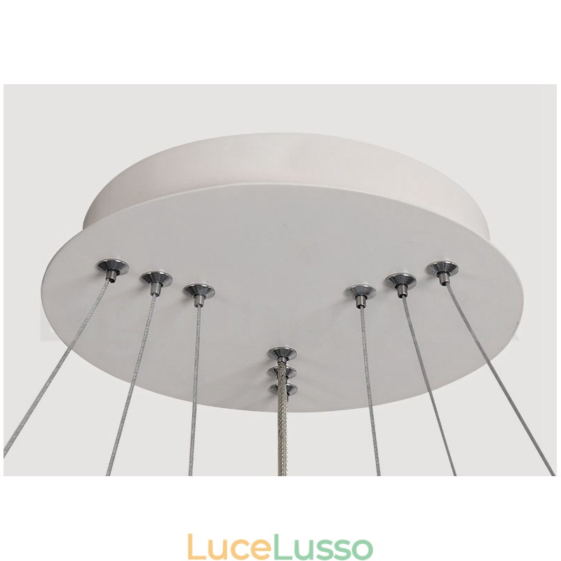 Lampada a sospensione dimmerabile Outside the Circles con telecomando, design moderno, anelli
