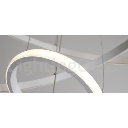Lampada a sospensione dimmerabile Outside the Circles con telecomando, design moderno, anelli