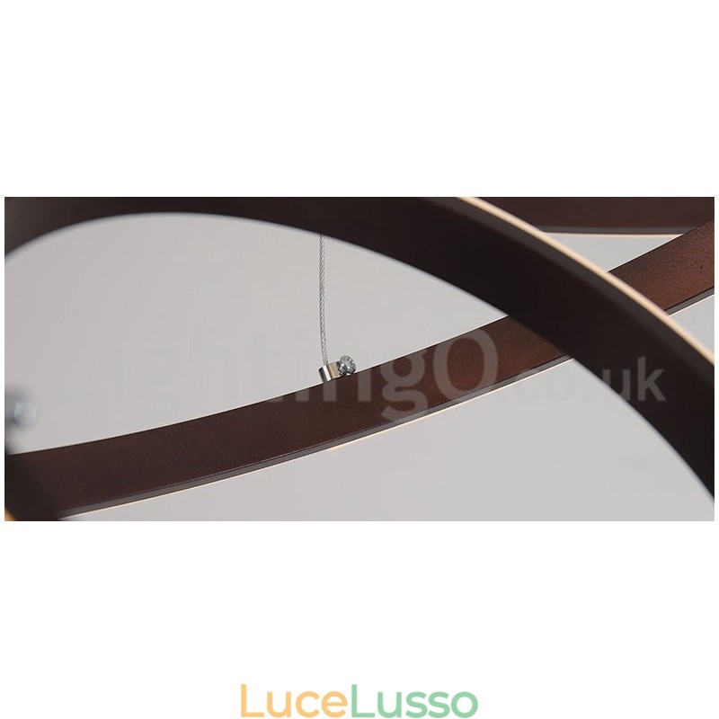 Lampada a sospensione dimmerabile Outside the Circles con telecomando, design moderno, anelli