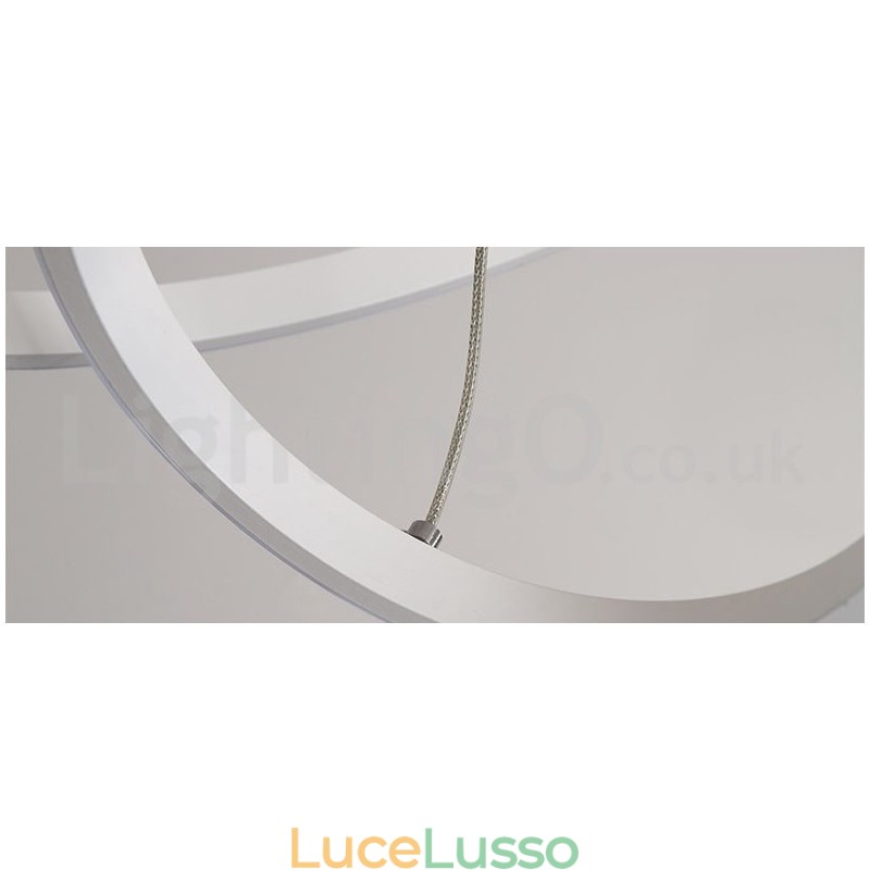 Lampada a sospensione dimmerabile Outside the Circles con telecomando, design moderno, anelli