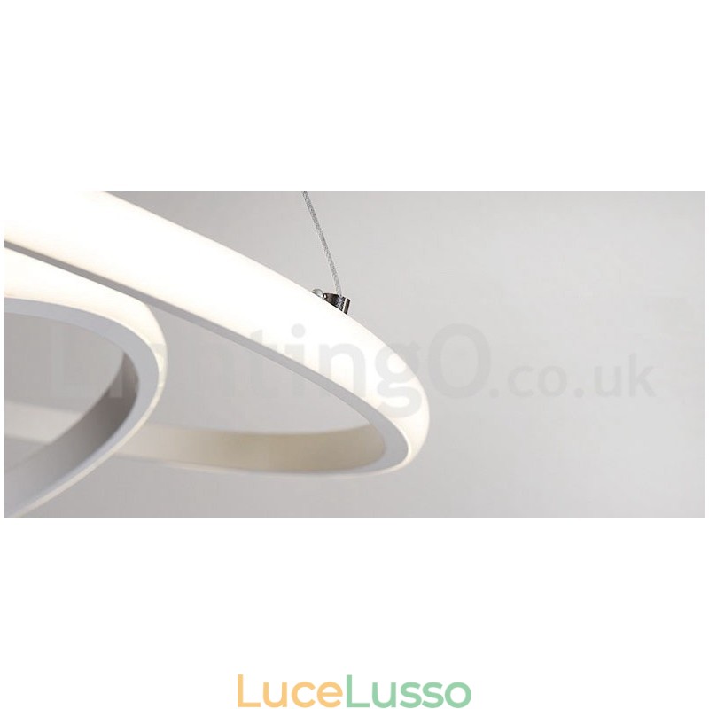 Lampada a sospensione dimmerabile Outside the Circles con telecomando, design moderno, anelli