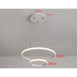 Lampada a sospensione dimmerabile Outside the Circles con telecomando, design moderno, anelli