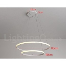 Lampada a sospensione dimmerabile Outside the Circles con telecomando, design moderno, anelli