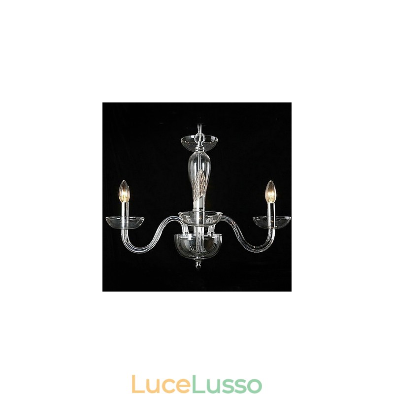 Lampada a sospensione in cristallo a 4 luci con lampadina a candela