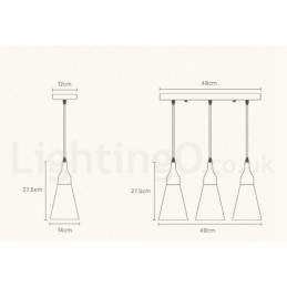 Lampada a sospensione moderna in legno con 1 luce e 3 luci e paralume in tessuto