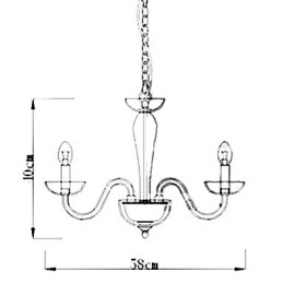 Lampada a sospensione in cristallo a 4 luci con lampadina a candela