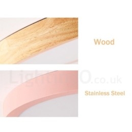 Lampada da soffitto rotonda in legno multicolore ultra sottile con paralume in legno massello e acrilico, stile nordico