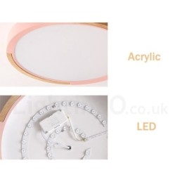 Lampada da soffitto rotonda in legno multicolore ultra sottile con paralume in legno massello e acrilico, stile nordico
