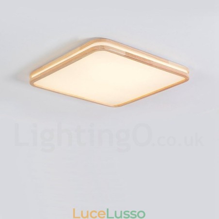 Lampada da soffitto in legno massello con paralume in acrilico, stile nordico, rotonda, quadrata e rettangolare, ultra sottile Lampada da soffitto in legno massello con paralume in acrilico, stile nordico, rotonda, quadrata e rettangolare, ultra sottile