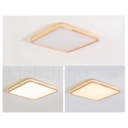 Lampada da soffitto in legno massello con paralume in acrilico, stile nordico, rotonda, quadrata e rettangolare, ultra sottile