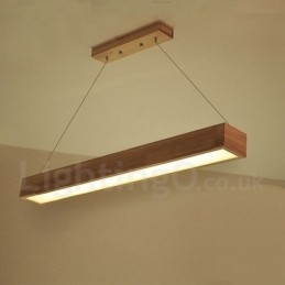 Lampada a sospensione lunga moderna in legno