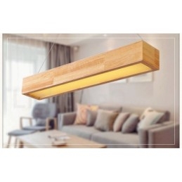 Lampada a sospensione lunga moderna in legno