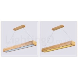 Lampada a sospensione lunga moderna in legno
