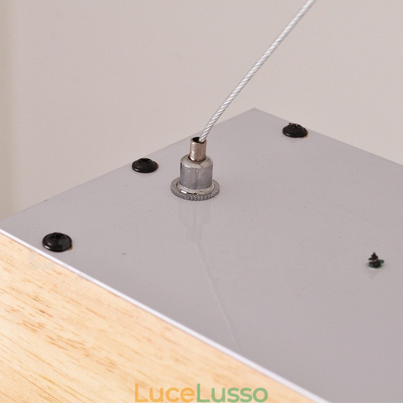Lampada a sospensione lunga moderna in legno