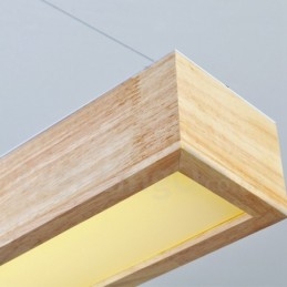Lampada a sospensione lunga moderna in legno