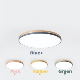 Lampada da soffitto rotonda in legno multicolore ultra sottile dimmerabile con paralume in acrilico Lampada da soffitto in stile nordico