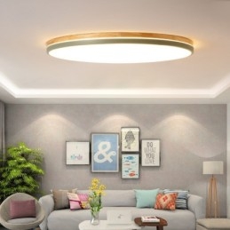 Lampada da soffitto rotonda in legno multicolore ultra sottile dimmerabile con paralume in acrilico Lampada da soffitto in stile nordico