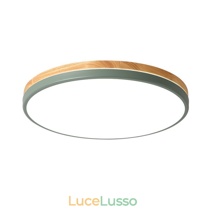 Lampada da soffitto rotonda in legno multicolore ultra sottile dimmerabile con paralume in acrilico Lampada da soffitto in stile nordico