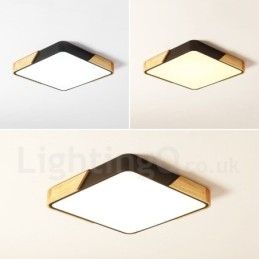 Lampada da soffitto in legno quadrato multicolore ultra sottile dimmerabile con paralume in acrilico Lampada da soffitto in stile nordico
