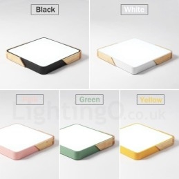 Lampada da soffitto in legno quadrato multicolore ultra sottile dimmerabile con paralume in acrilico Lampada da soffitto in stile nordico