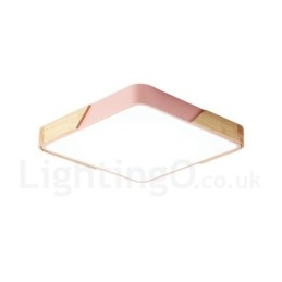 Lampada da soffitto in legno quadrato multicolore ultra sottile dimmerabile con paralume in acrilico Lampada da soffitto in stile nordico