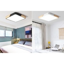 Lampada da soffitto in legno quadrato multicolore ultra sottile dimmerabile con paralume in acrilico Lampada da soffitto in stile nordico