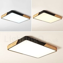 Lampada da soffitto rettangolare in legno multicolore ultra sottile dimmerabile con paralume in acrilico Lampada da soffitto in stile nordico