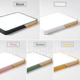 Lampada da soffitto rettangolare in legno multicolore ultra sottile dimmerabile con paralume in acrilico Lampada da soffitto in stile nordico