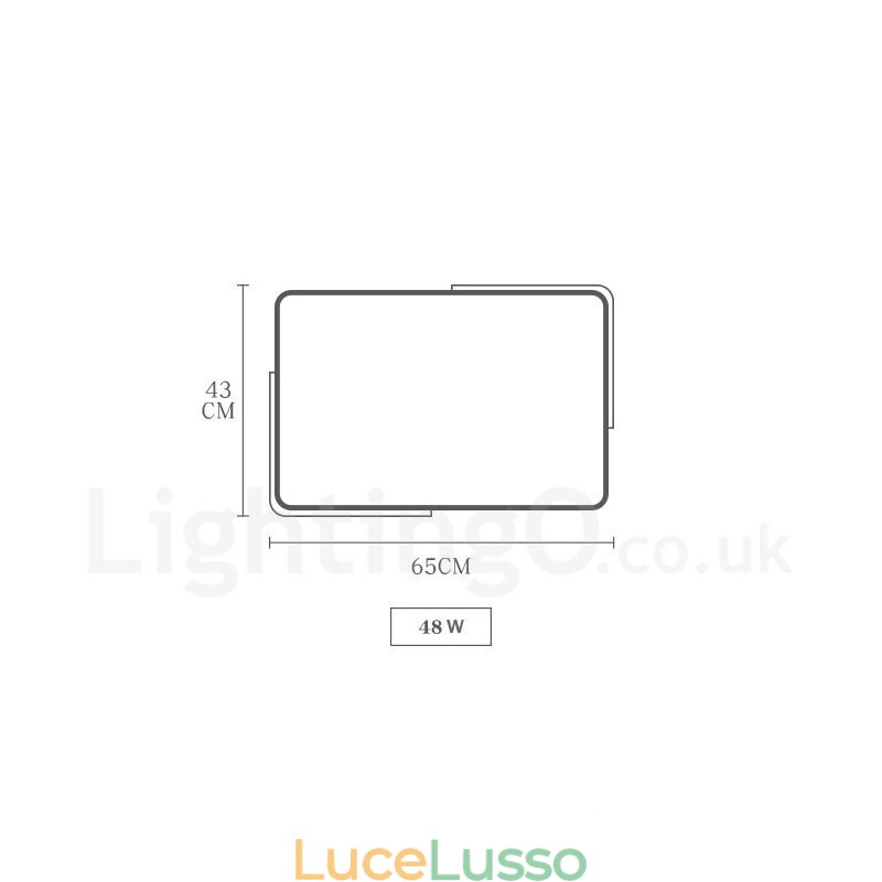 Lampada da soffitto rettangolare in legno multicolore ultra sottile dimmerabile con paralume in acrilico Lampada da soffitto in stile nordico