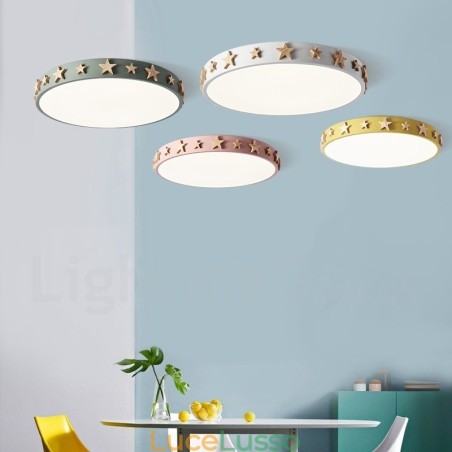 Lampada da soffitto circolare in legno multicolore ultra sottile dimmerabile con paralume in acrilico Lampada da soffitto in stile nordico Lampada da soffitto circolare in legno multicolore ultra sottile dimmerabile con paralume in acrilico Lampada da soffitto in stile nordico